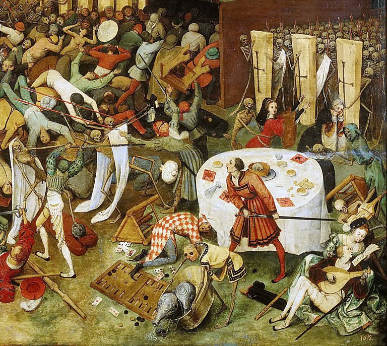 Pieter Bruegel der Ältere (zwischen 1525 und 1530–1569): <em>Der Triumph des Todes</em> (Ausschnitt), Öl auf Holz, um 1562, Museo del Prado, Madrid